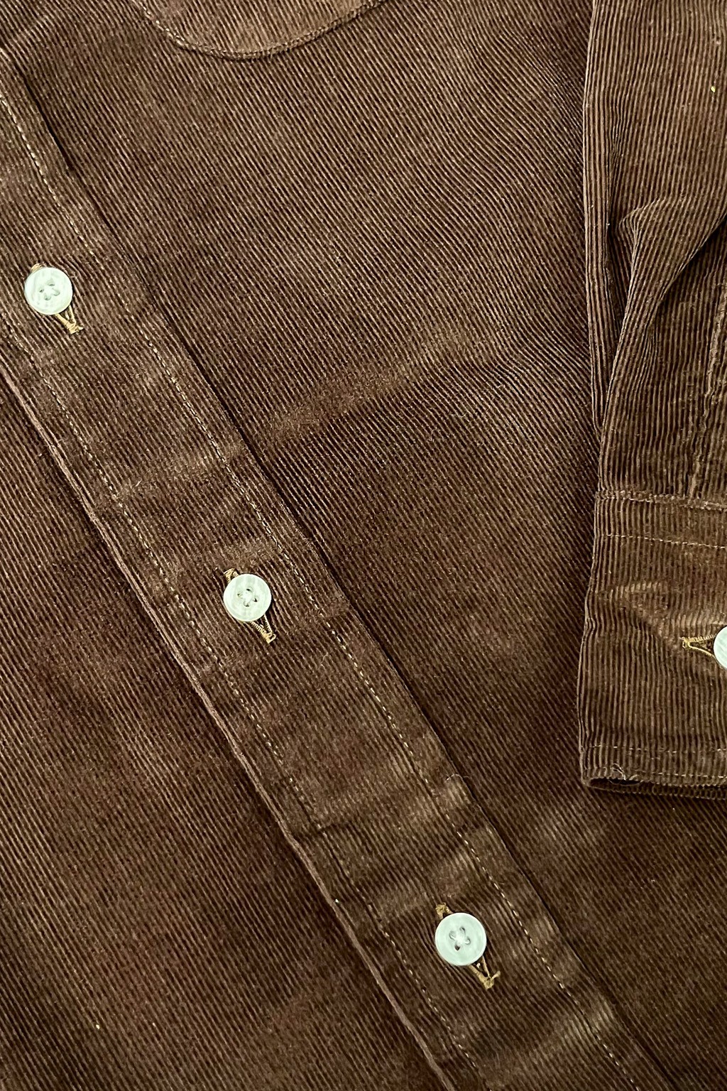 Gitman Bros. Vintage Long Sleeve Button Down Dark Brown Thin Wale Corduroy