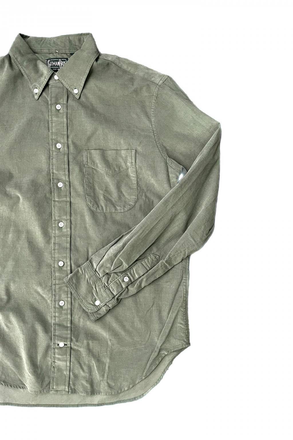 Gitman Bros. Vintage Long Sleeve Button Down Sage Thin Wale Corduroy