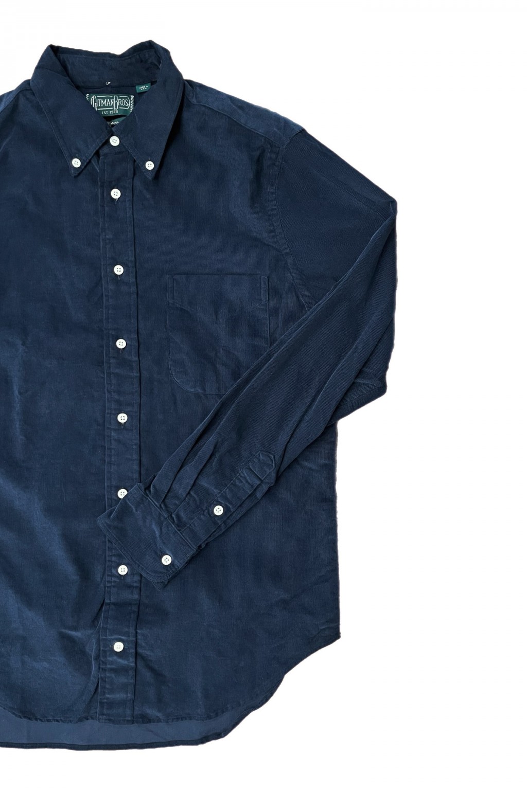 Gitman Bros. Vintage Long Sleeve Button Down Navy Thin Wale Corduroy