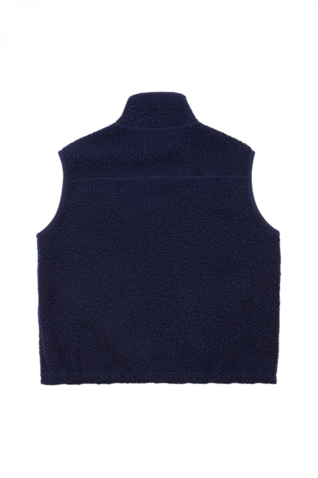 Drake's Boucle Wool Fleece Zip Vest Navy