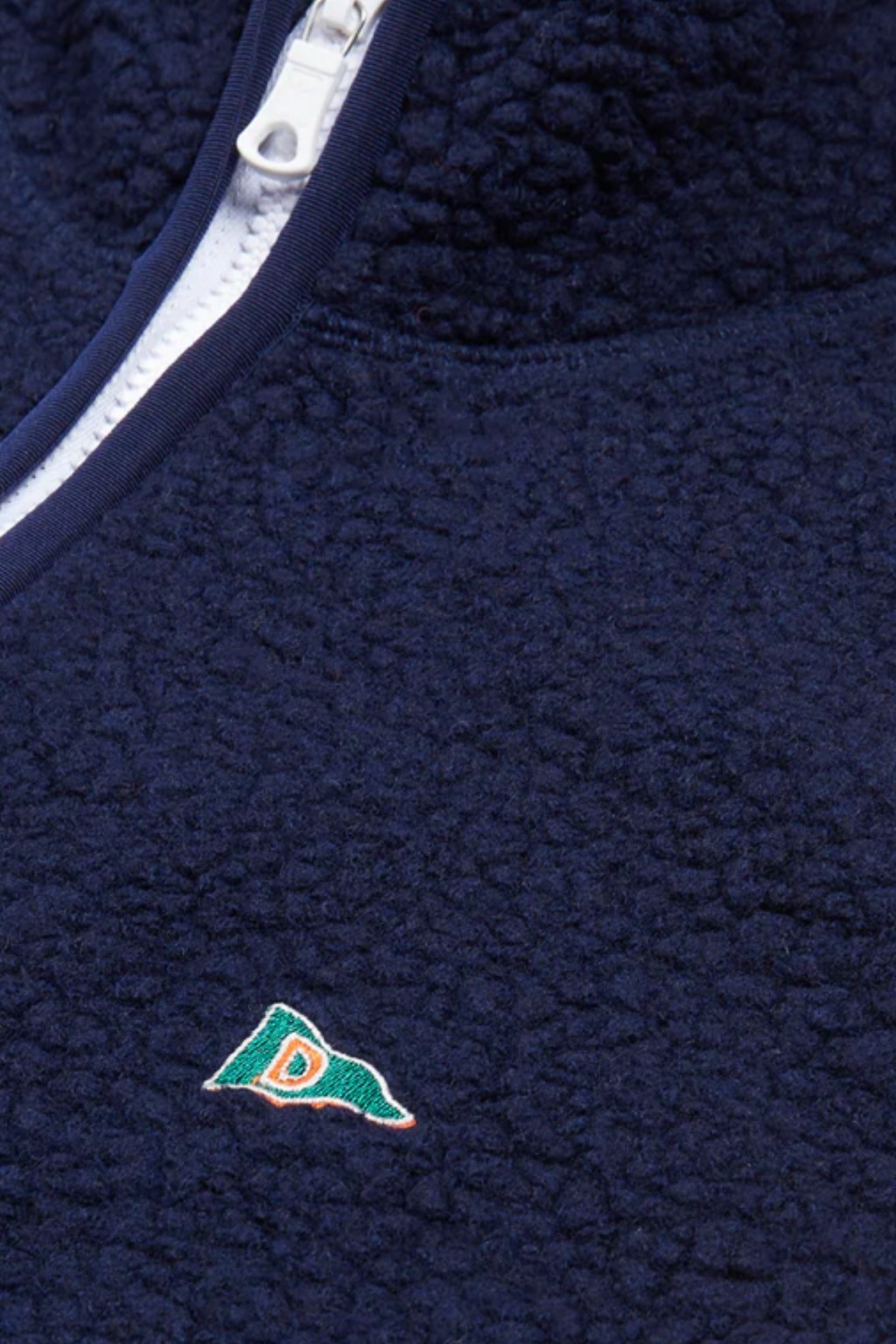 Drake's Boucle Wool Fleece Zip Vest Navy