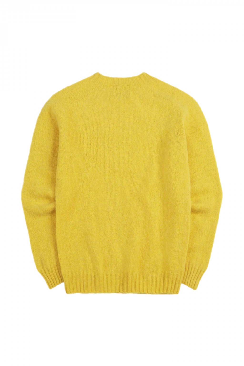 Drake's Brushed Shetland Crewneck Jumper Sunshine Yellow