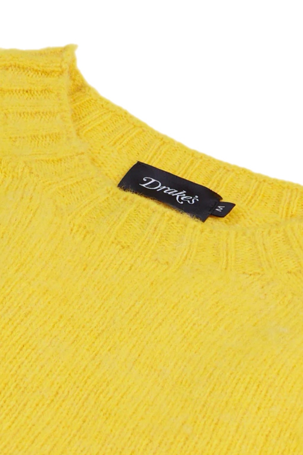 Drake's Brushed Shetland Crewneck Jumper Sunshine Yellow