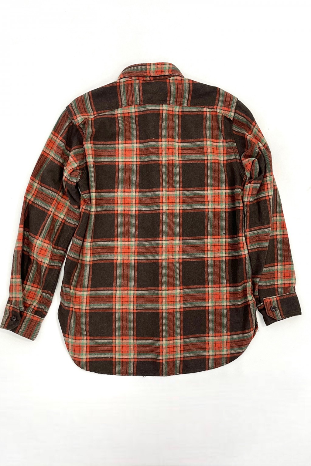 Engineered Garments Work Shirt Brown/Orange Big Plaid Heavy Twill