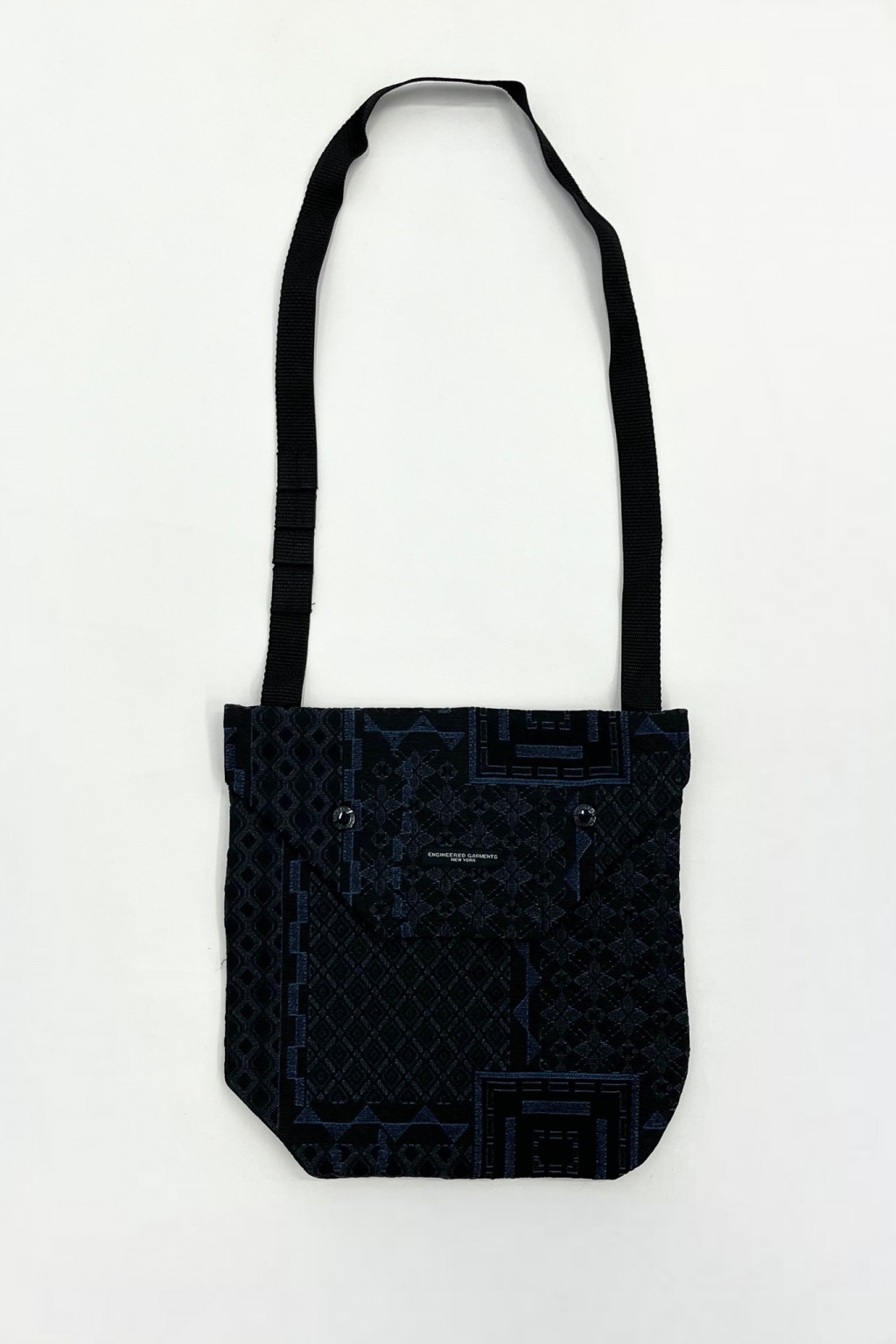 Engineered Garments Shoulder Pouch Black/Navy Geo Jacquard