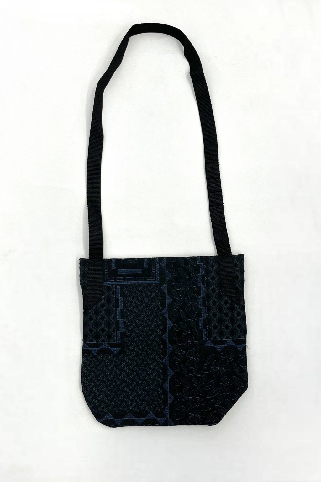 Engineered Garments Shoulder Pouch Black/Navy Geo Jacquard