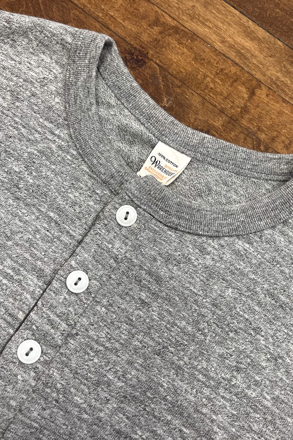 Warehouse & Co. Lot 4601 Henley Neck T-Shirt Heather Grey