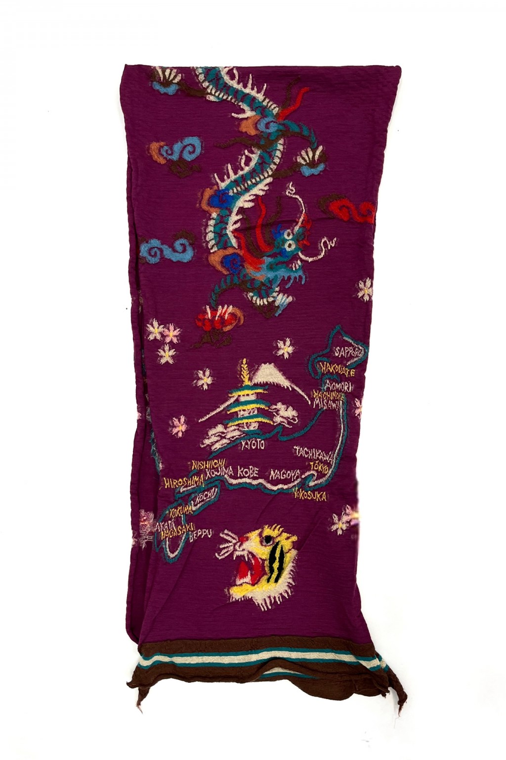 Kapital Fulling Wool HAPPY Scarf SOUVENIR Purple - Made in