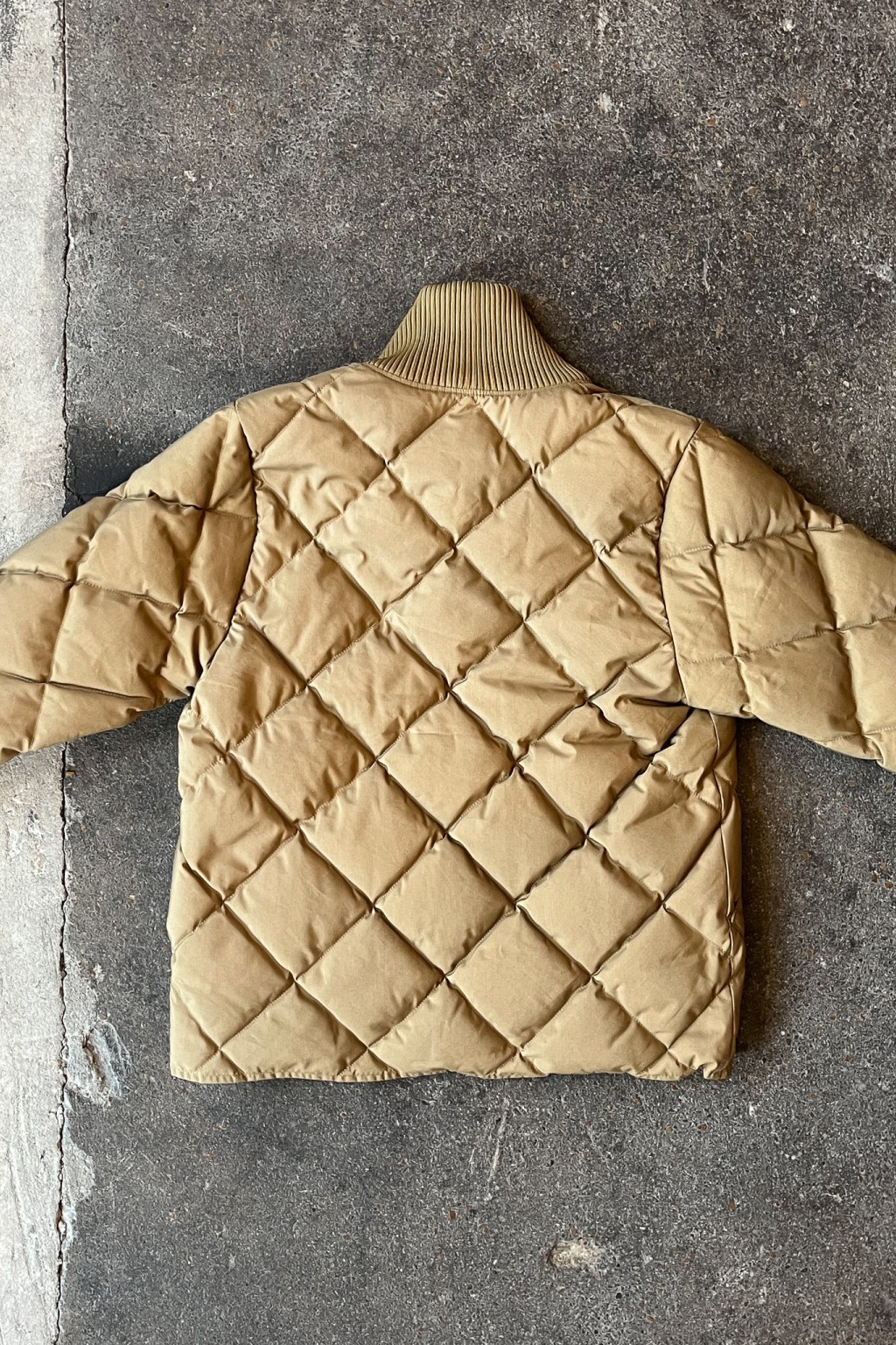 Crescent Down Works Diagonal Quilted Bomber Tan