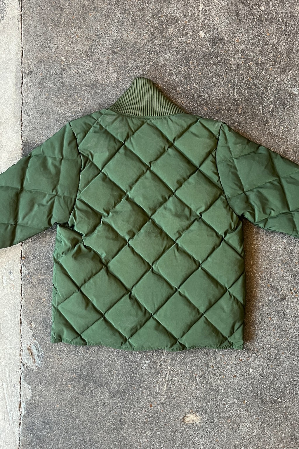 Crescent Down Works Diagonal Quilted Bomber Olive