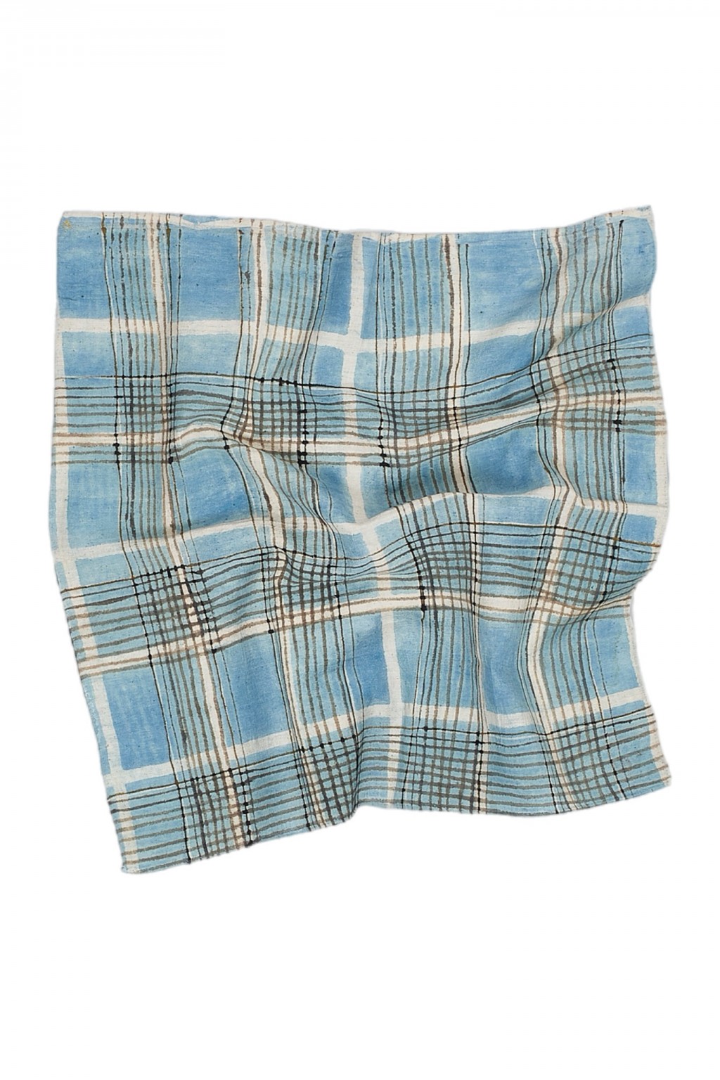 11.11 Square Scarf Light Indigo Plaid