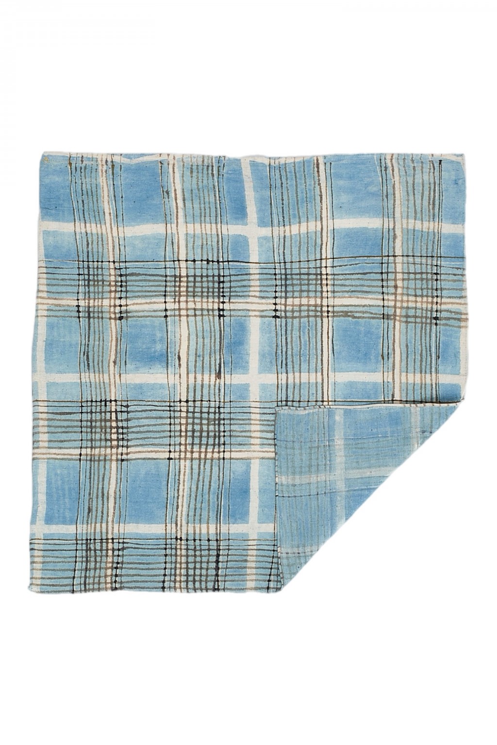 11.11 Square Scarf Light Indigo Plaid