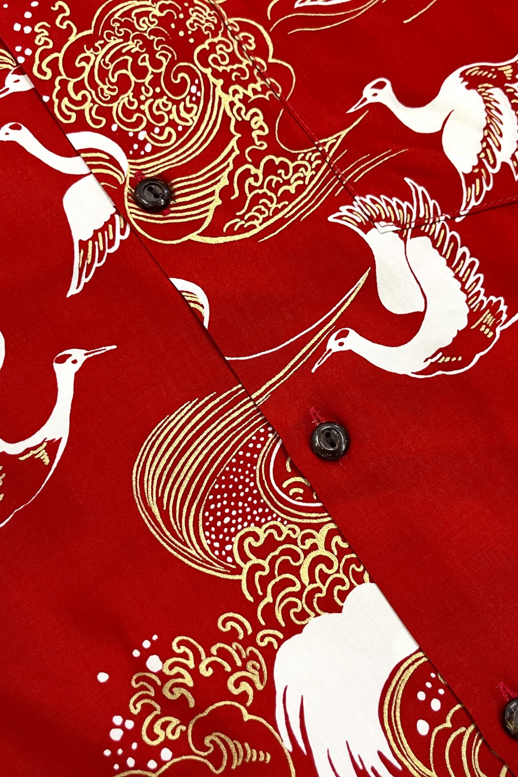 Two Palms Crane Shirt Red