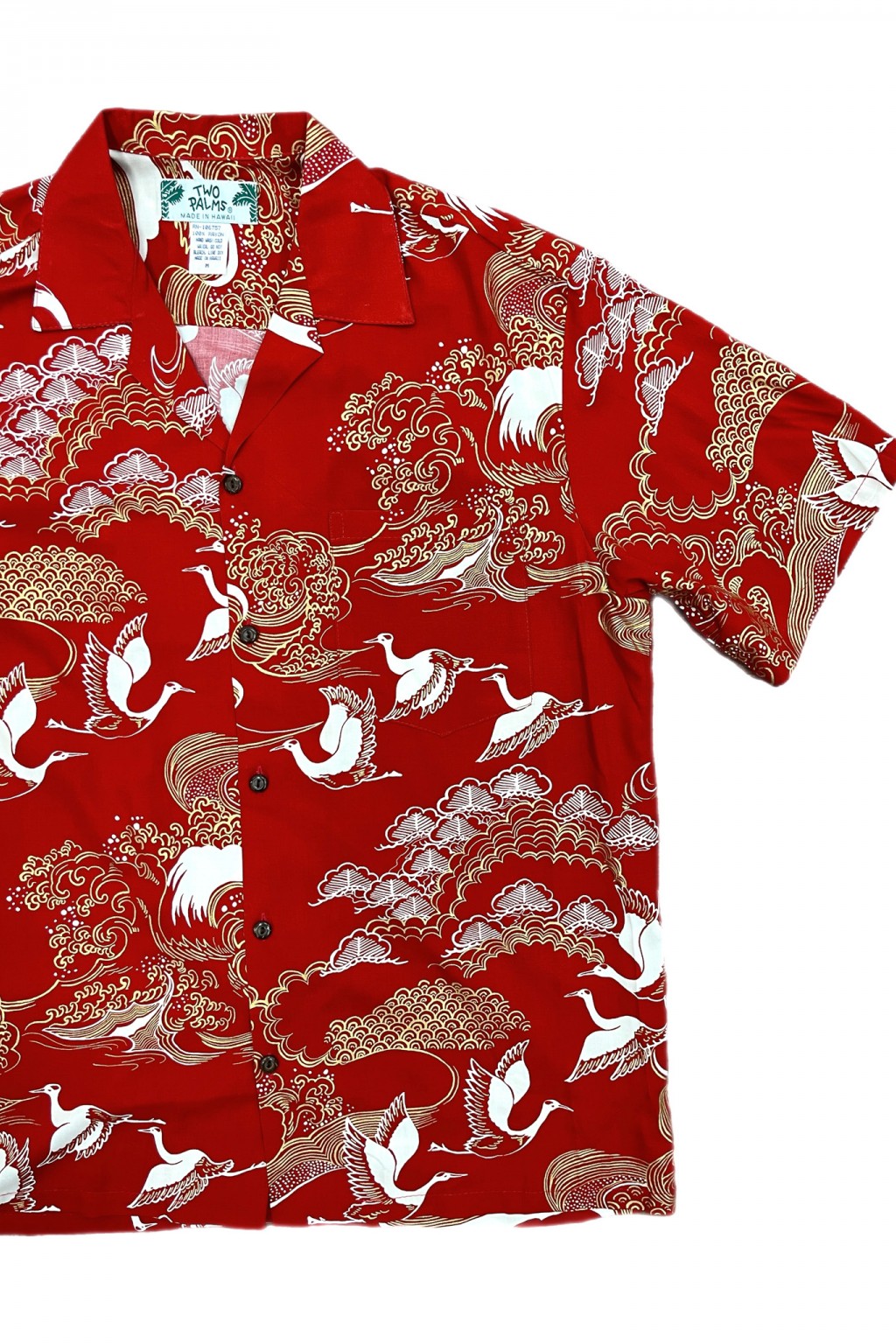 Two Palms Crane Shirt Red
