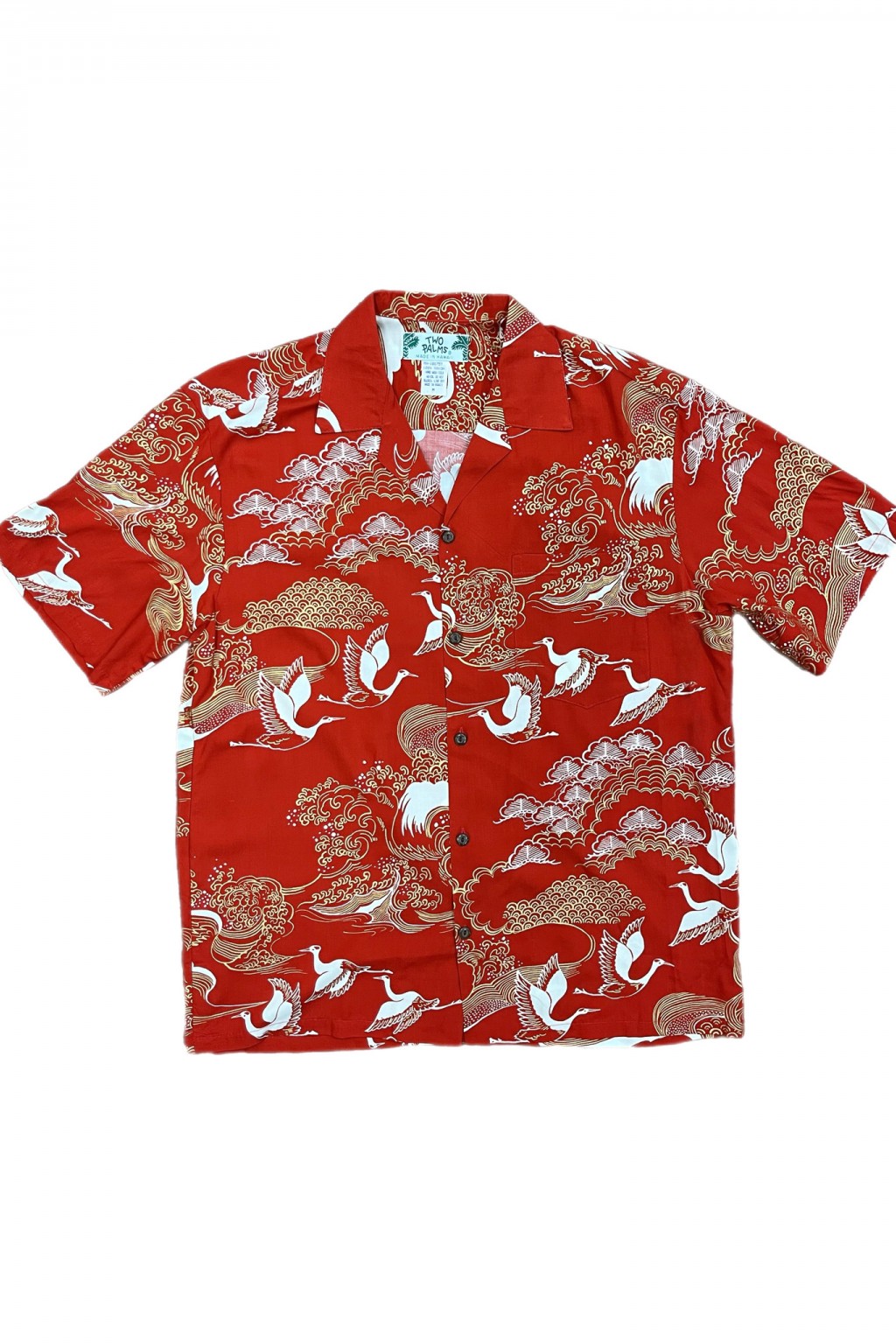 Two Palms Crane Shirt Red