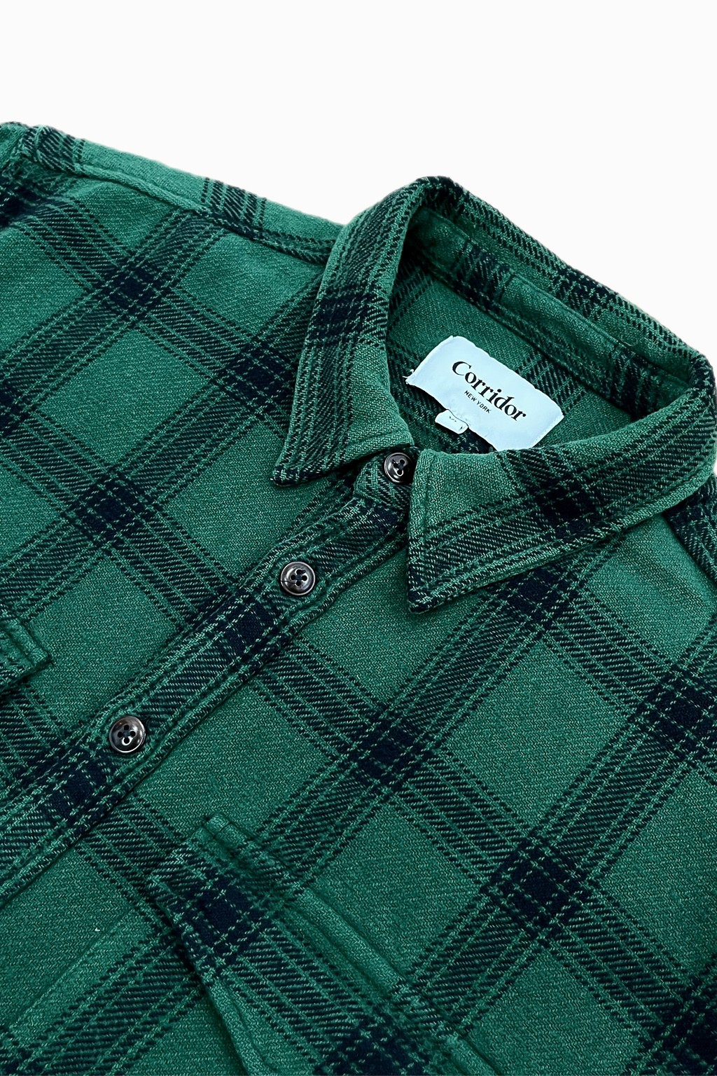 Corridor Deep Forest Plaid LS Green