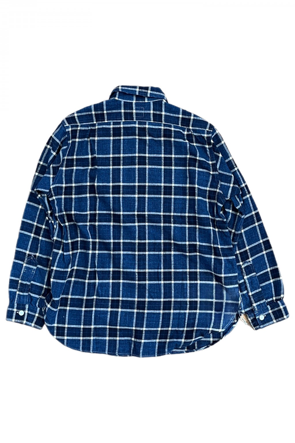 Post Overalls The NAVY CUT 2 Indigo Cotton Flannel Plaid