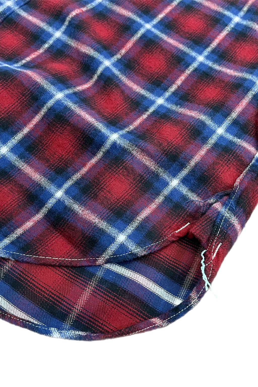 Post Overalls The NAVY CUT 2 Red Cotton Flannel Plaid - Made in 