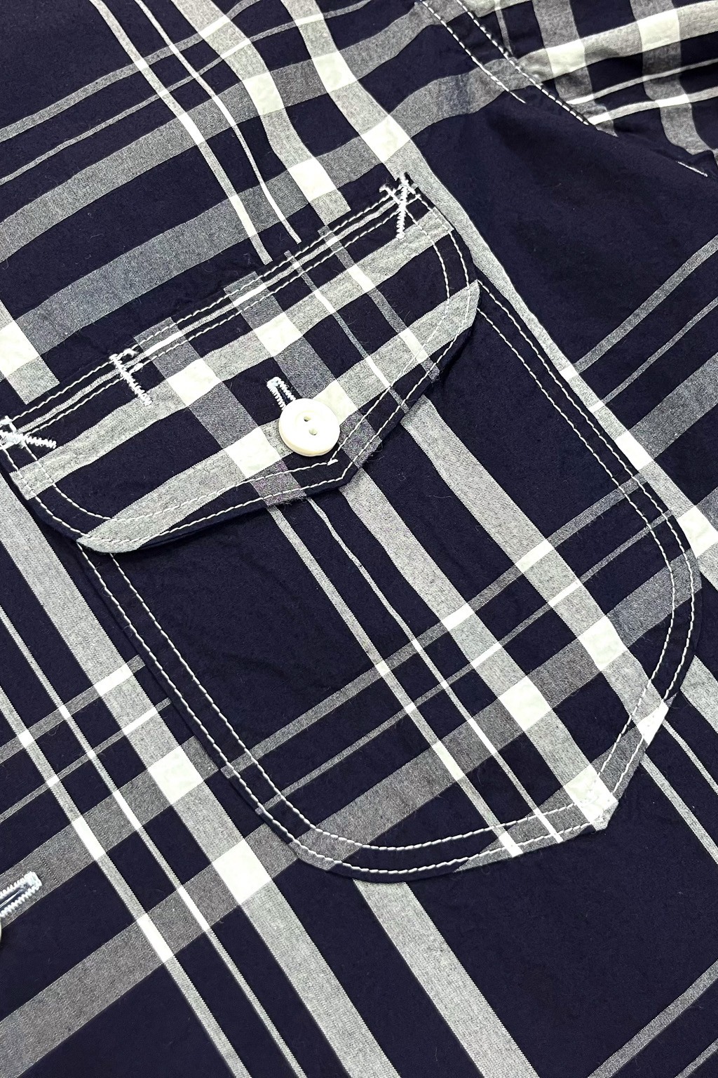 Post Overalls New Basic Shirt S/S Indigo Check 1