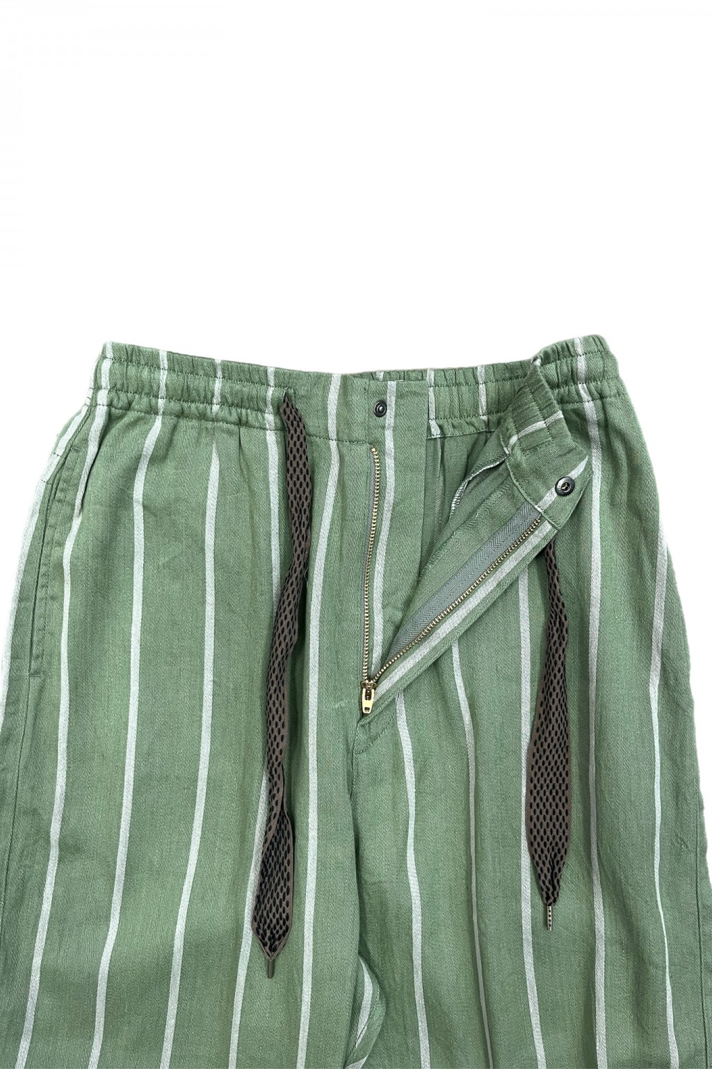 Kapital Linen PHILLIES Stripe EASY Pants Khaki