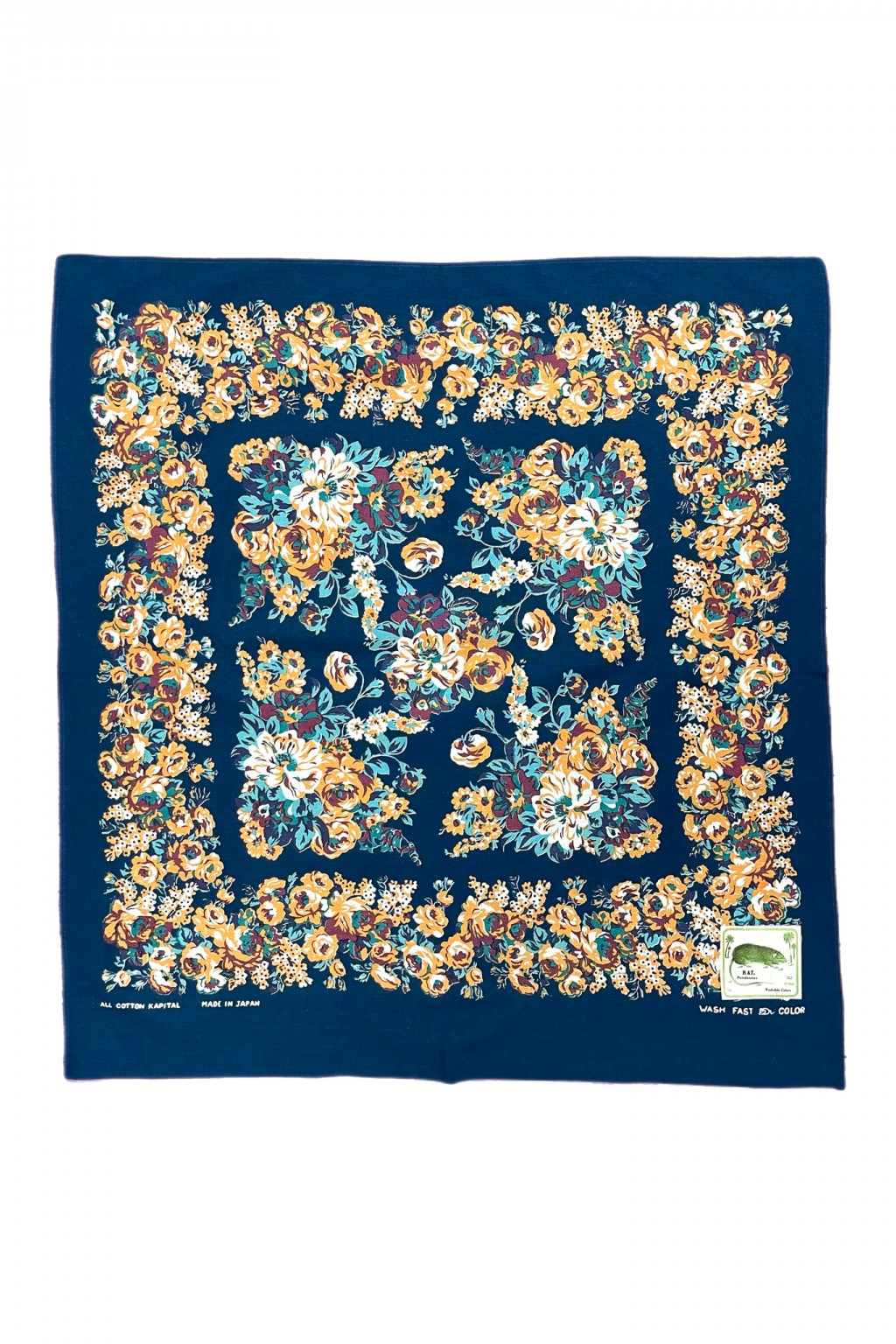 Kapital Fastcolor Selvedge Bandanna (NADESHIKO-Champetre) Navy