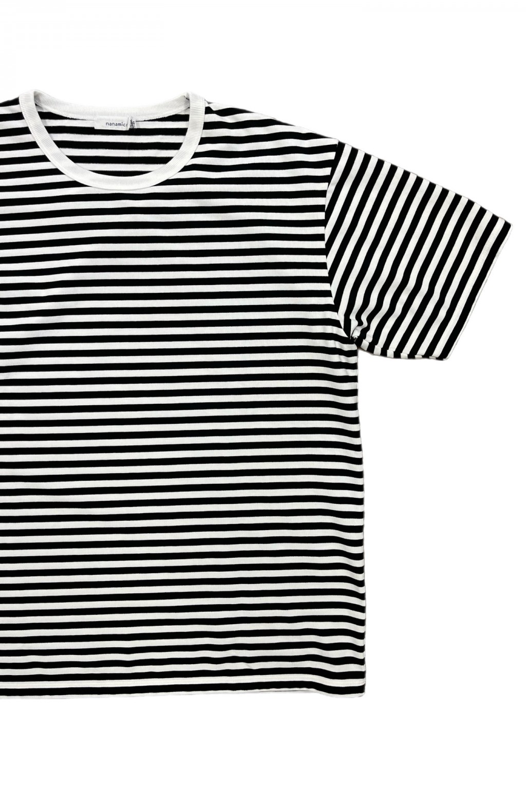 Nanamica COOLMAX Stripe Jersey Tee Black x White