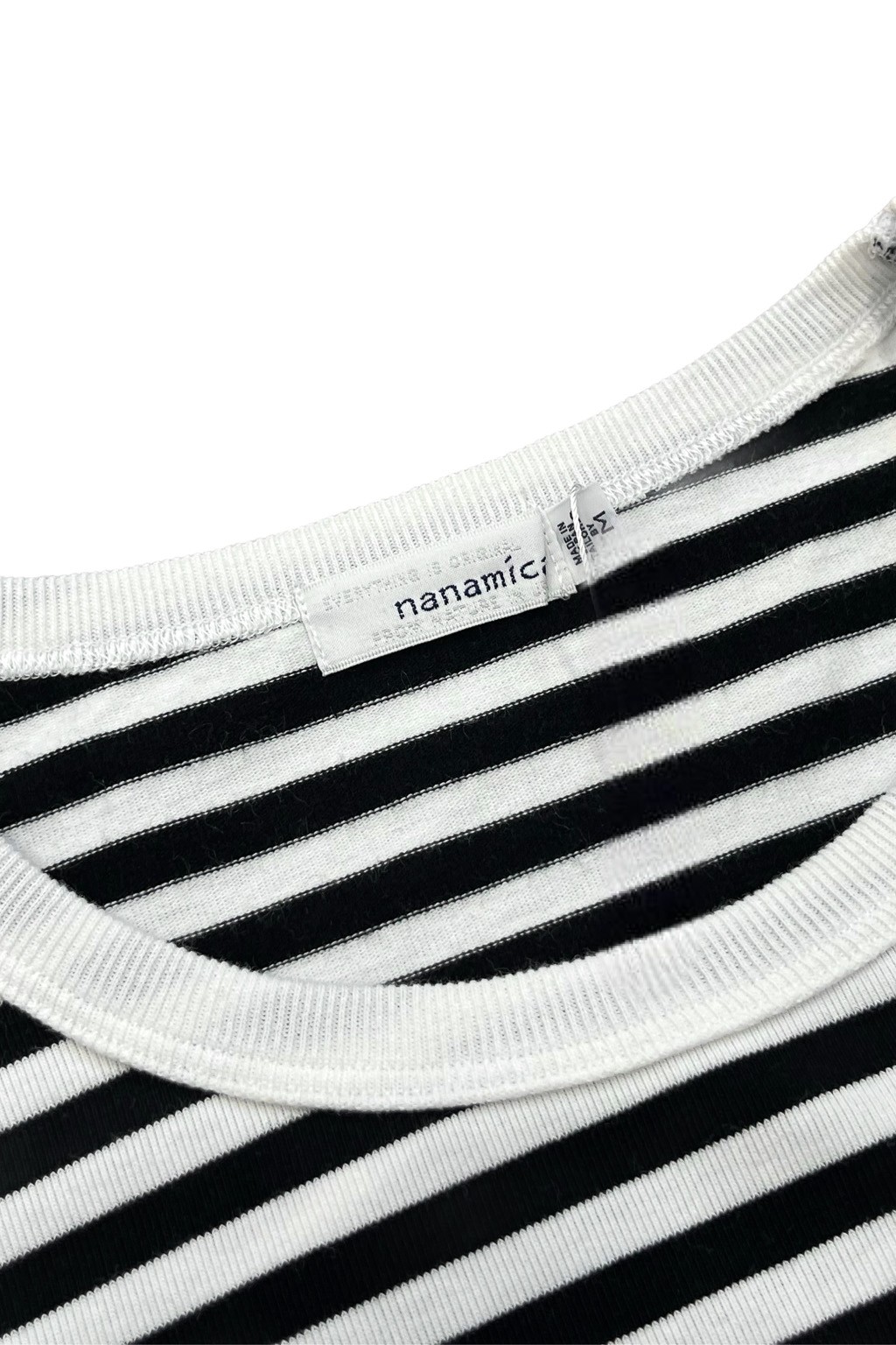 Nanamica COOLMAX Stripe Jersey Tee Black x White