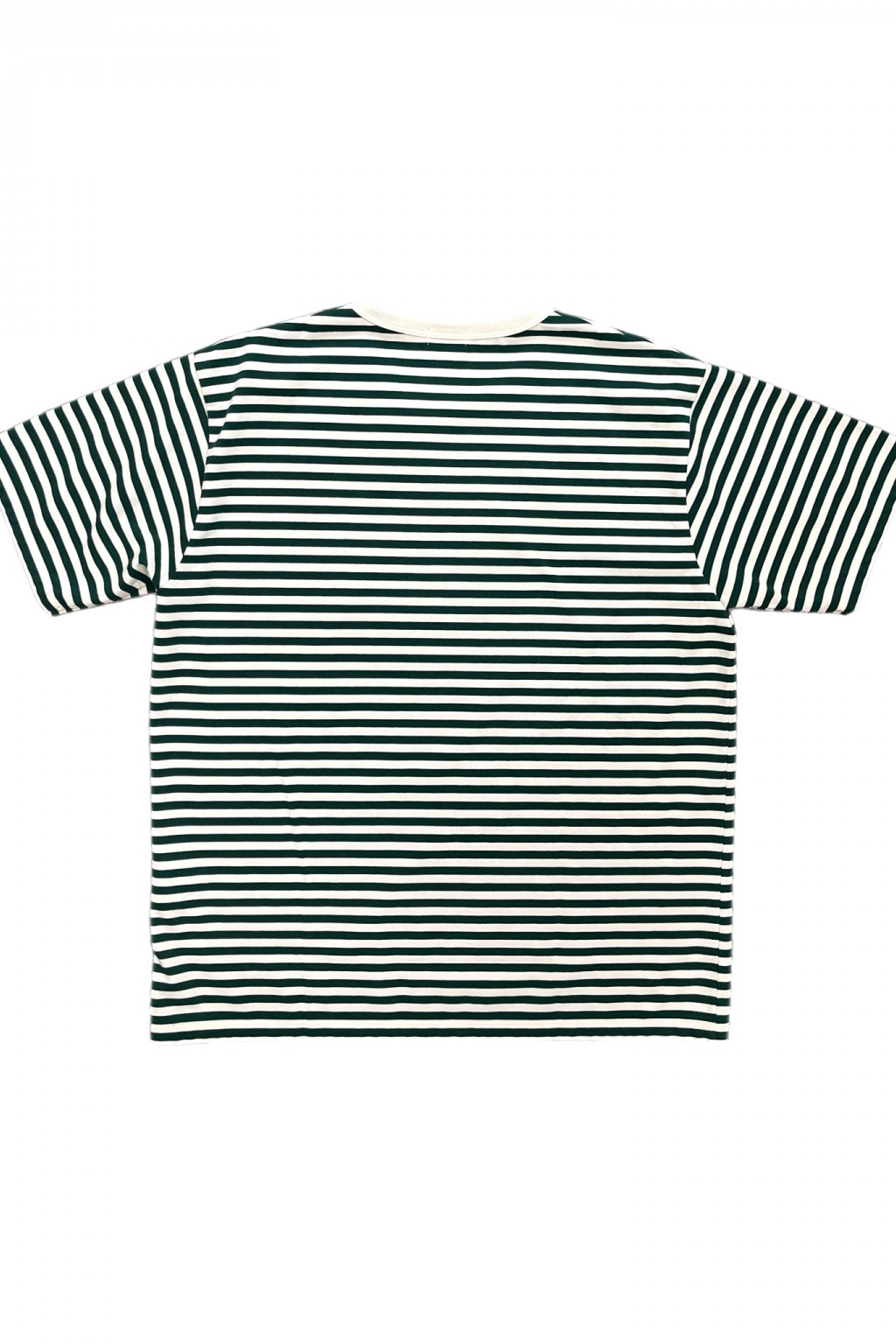 Nanamica COOLMAX Stripe Jersey Tee Green x Natural - Made in Japan