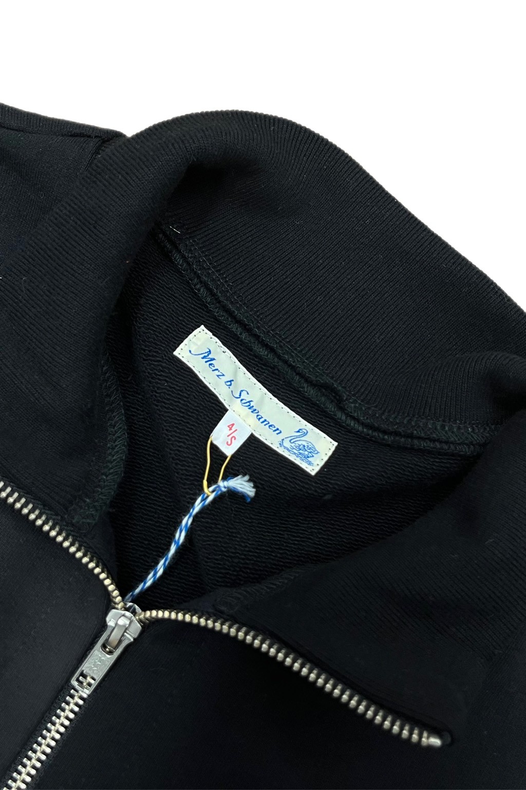 Merz B. Schwanen 343Z Loopwheeled Half-Zip Sweatshirt 99 Deep Black ...