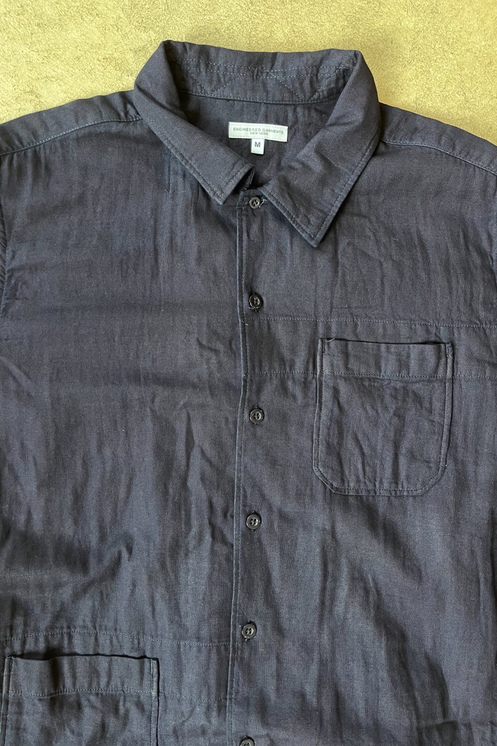 トップス ENGINEERED GARMENTS Camp Shirt Indigo S Engineered Garments Camp Shirt, Indigo – Glasswing