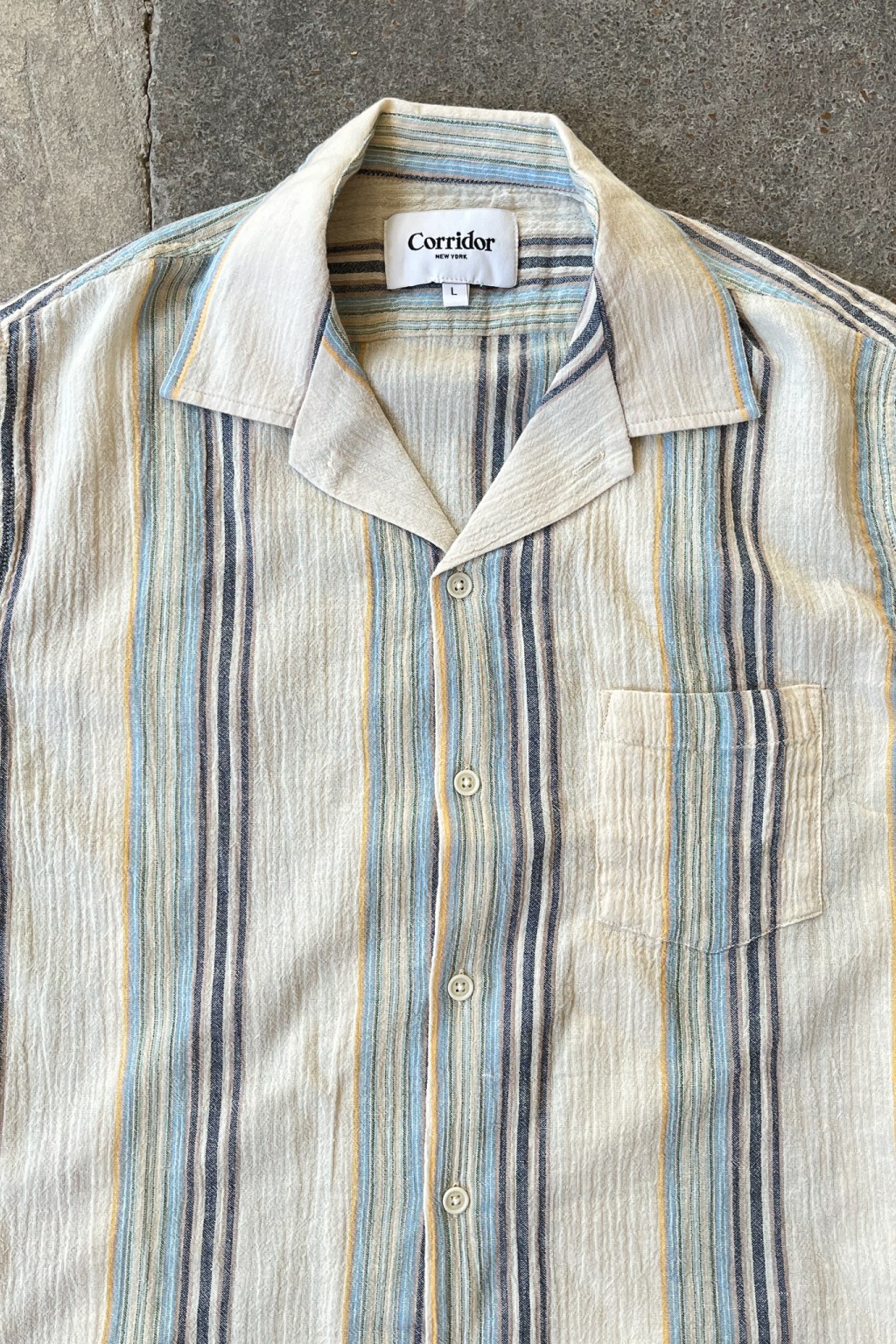 Corridor Beachside Stripe SS Natural - Made in India | Shirts 