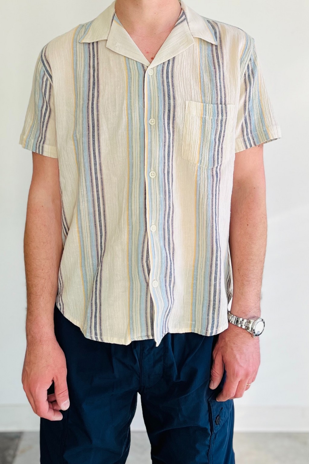 Corridor Beachside Stripe SS Natural - Made in India | Shirts 