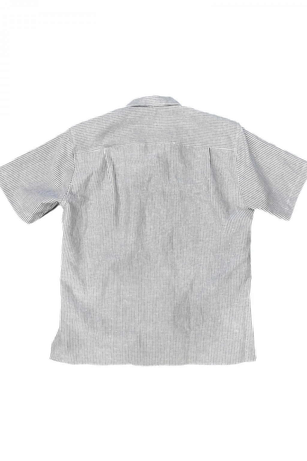 Gitman Bros. Vintage Independence Camp Shirt Blue Stripe Cotton-Linen
