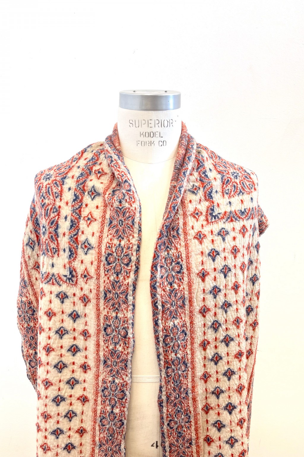 Kapital felted wool bandana patchwork HAPPY scarf muffler