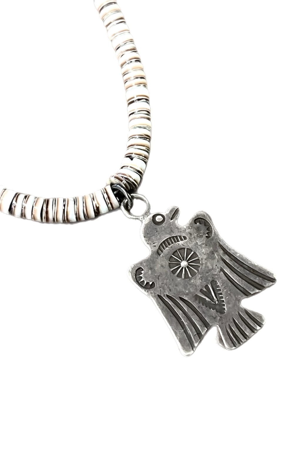 Independence Vintage Goods Vintage Thunderbird Necklace Silver and Shell