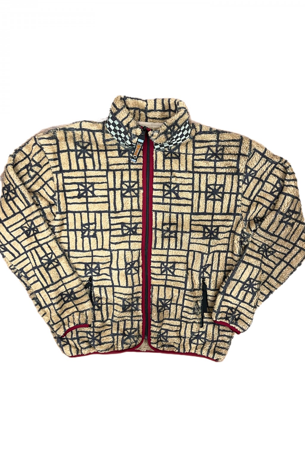 Kapital FOLK DOMINO Fleece ZIP Blouson Beige - Made in Japan