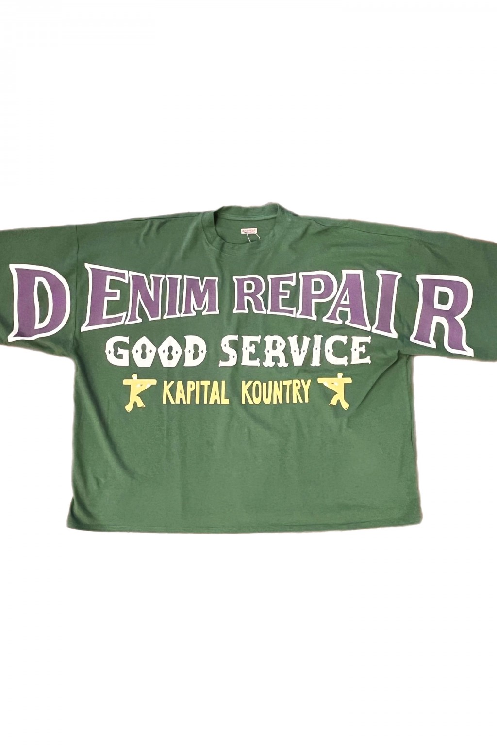 Kapital 18.5/- Jersey HUGE-T (DENIM REPAIR) Green - Made in Japan