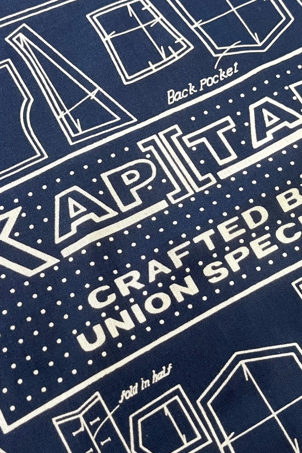 Kapital Fastcolor Selvedge Bandana (BARBIE PATTERN) Navy