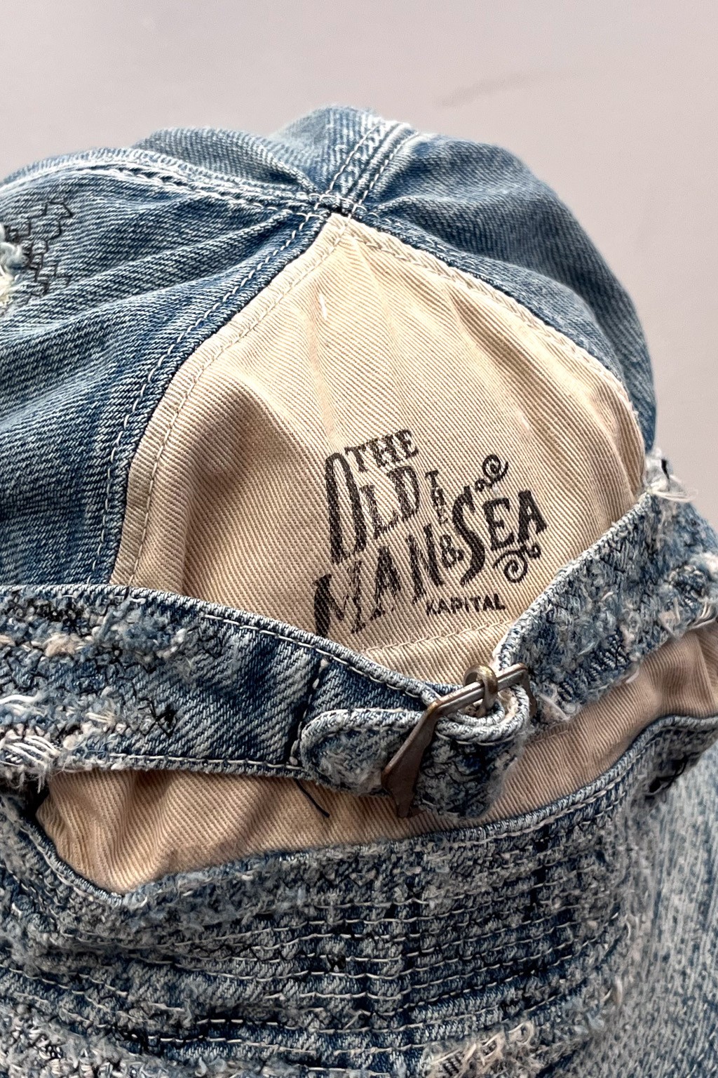 Kapital 11.5oz Denim THE OLD MAN AND THE SEA Hat (CRASH REMAKE) IDG