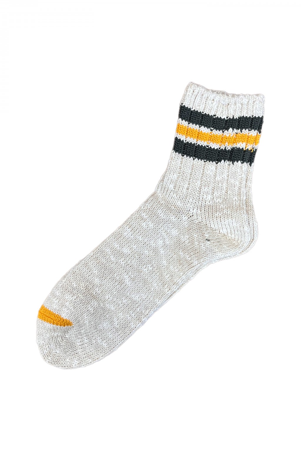 AnonymousIsm 3Line Slub Quarter Sock Beige