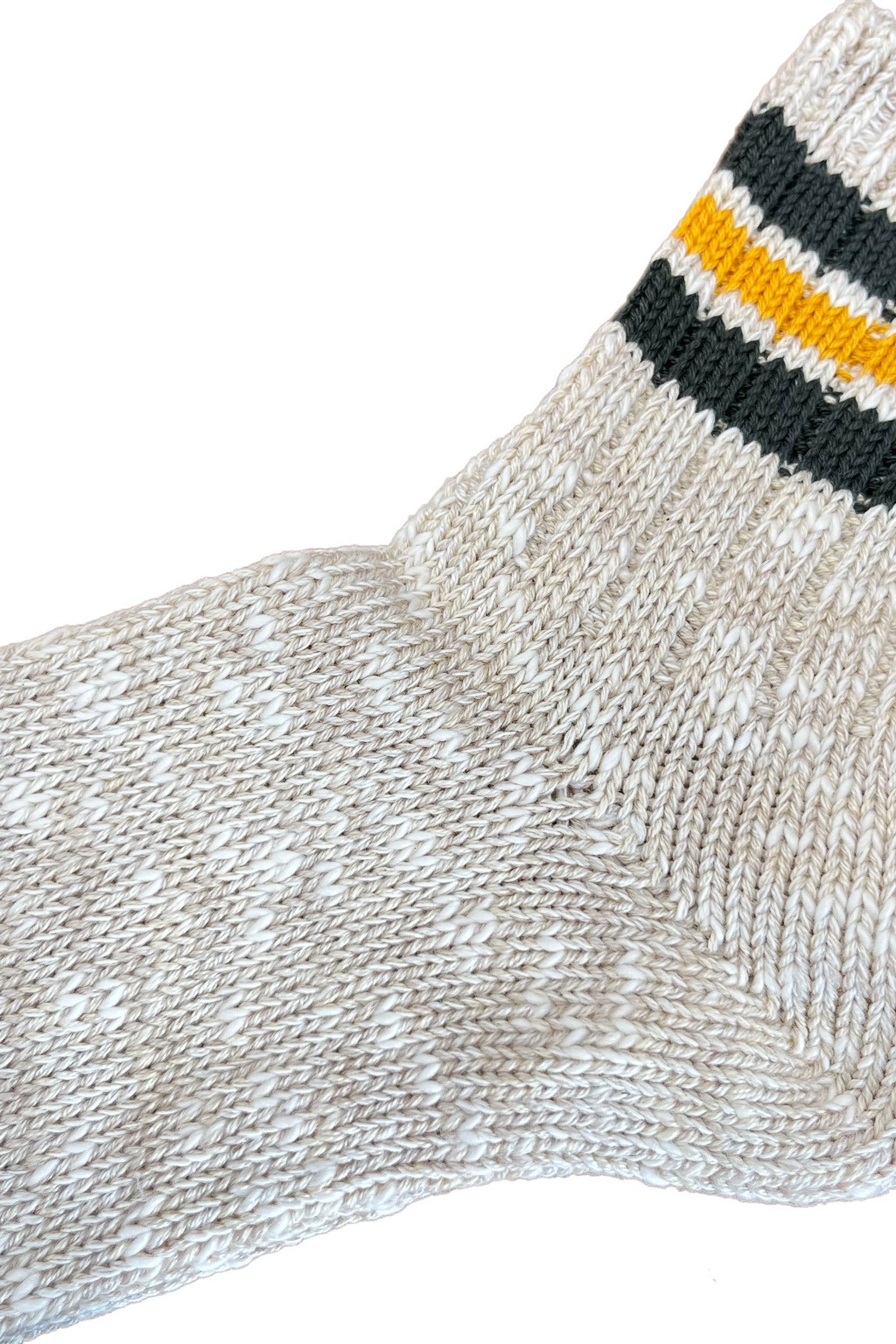 AnonymousIsm 3Line Slub Quarter Sock Beige