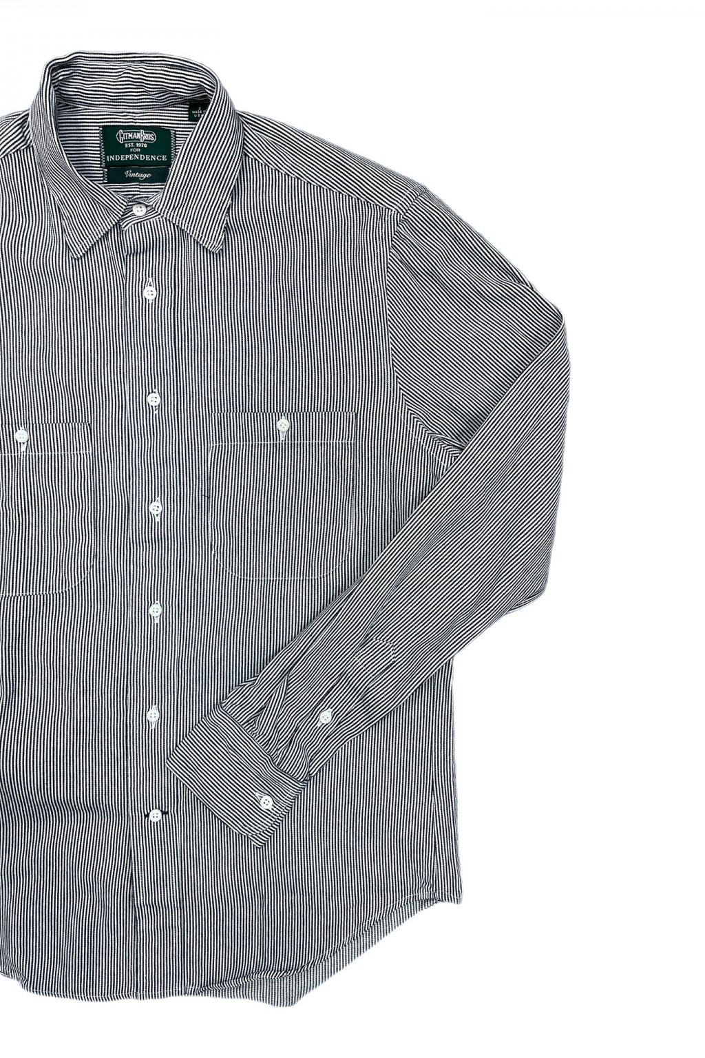 Gitman Bros. Vintage Independence Work Shirt Railroad Stripe Denim