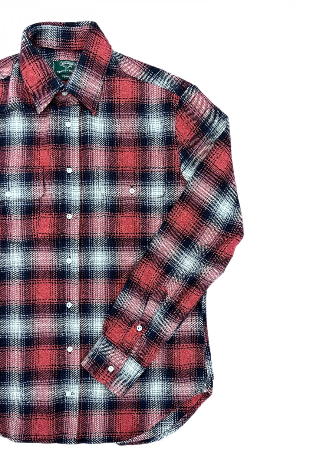 Gitman Bros. Vintage Independence Work Shirt Red Recycled Brushed Melange