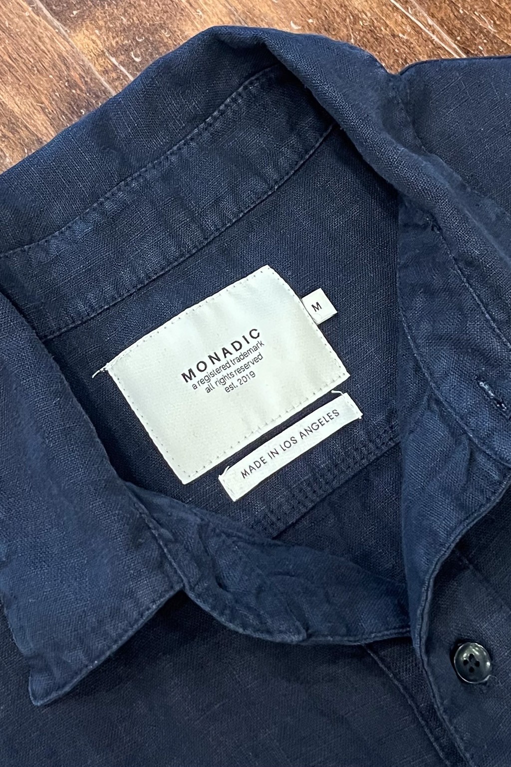 Monadic Fillmore SS Shirt Navy Linen