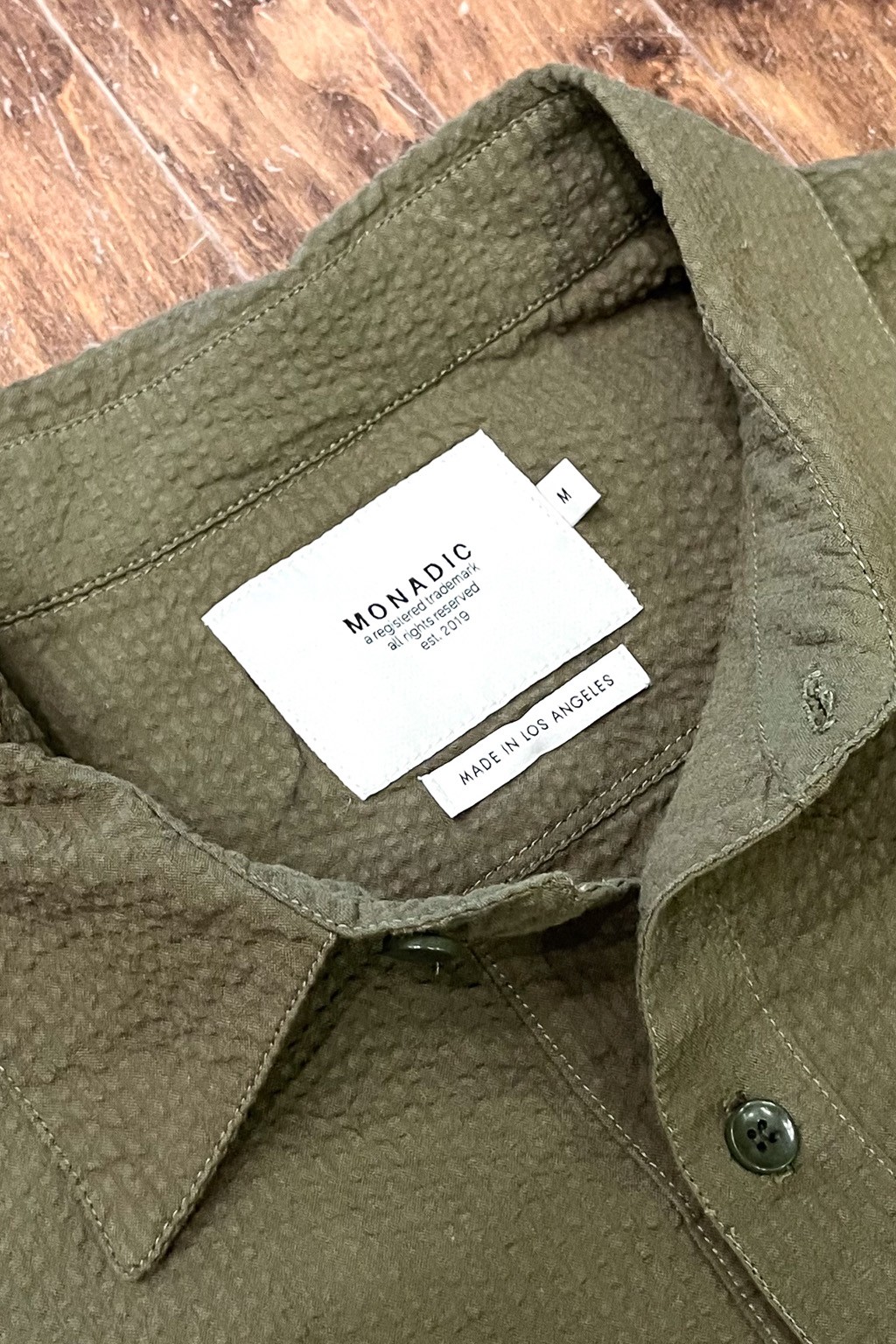 Monadic Aetna Shirt Drab Seersucker