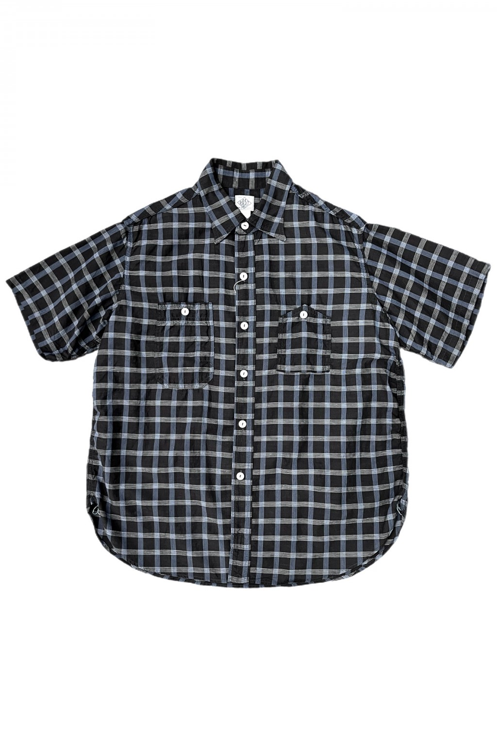 シャツ SEERSUCKER PLAID S/S SHIRTS Post Overalls No. 6 Shirt S/S Grey Plaid Seersucker - Made