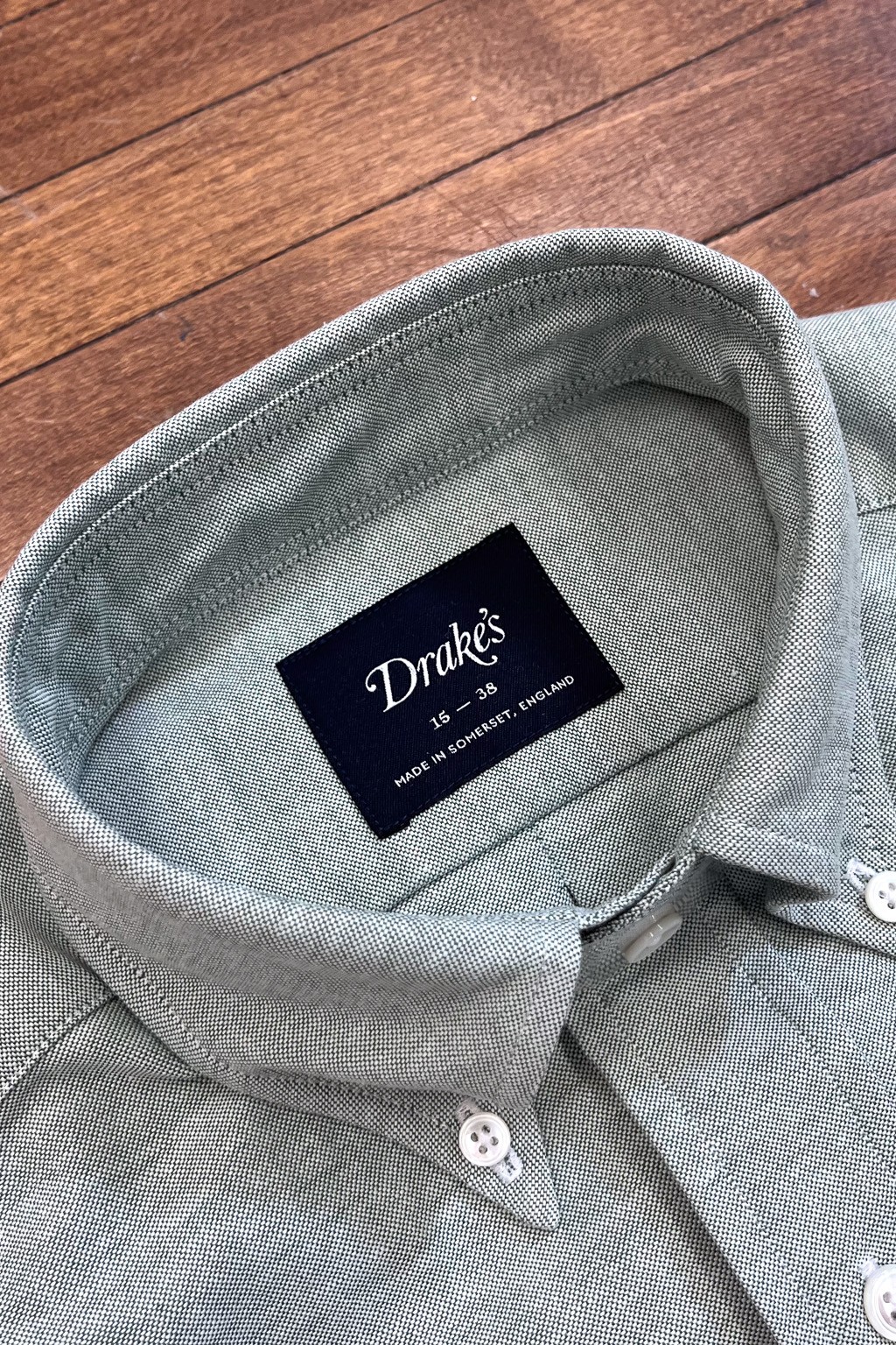 Drake's Button-Down Oxford Shirt Green