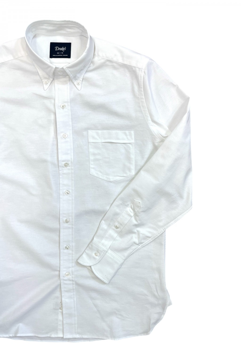Drake's Button-Down Oxford Shirt White