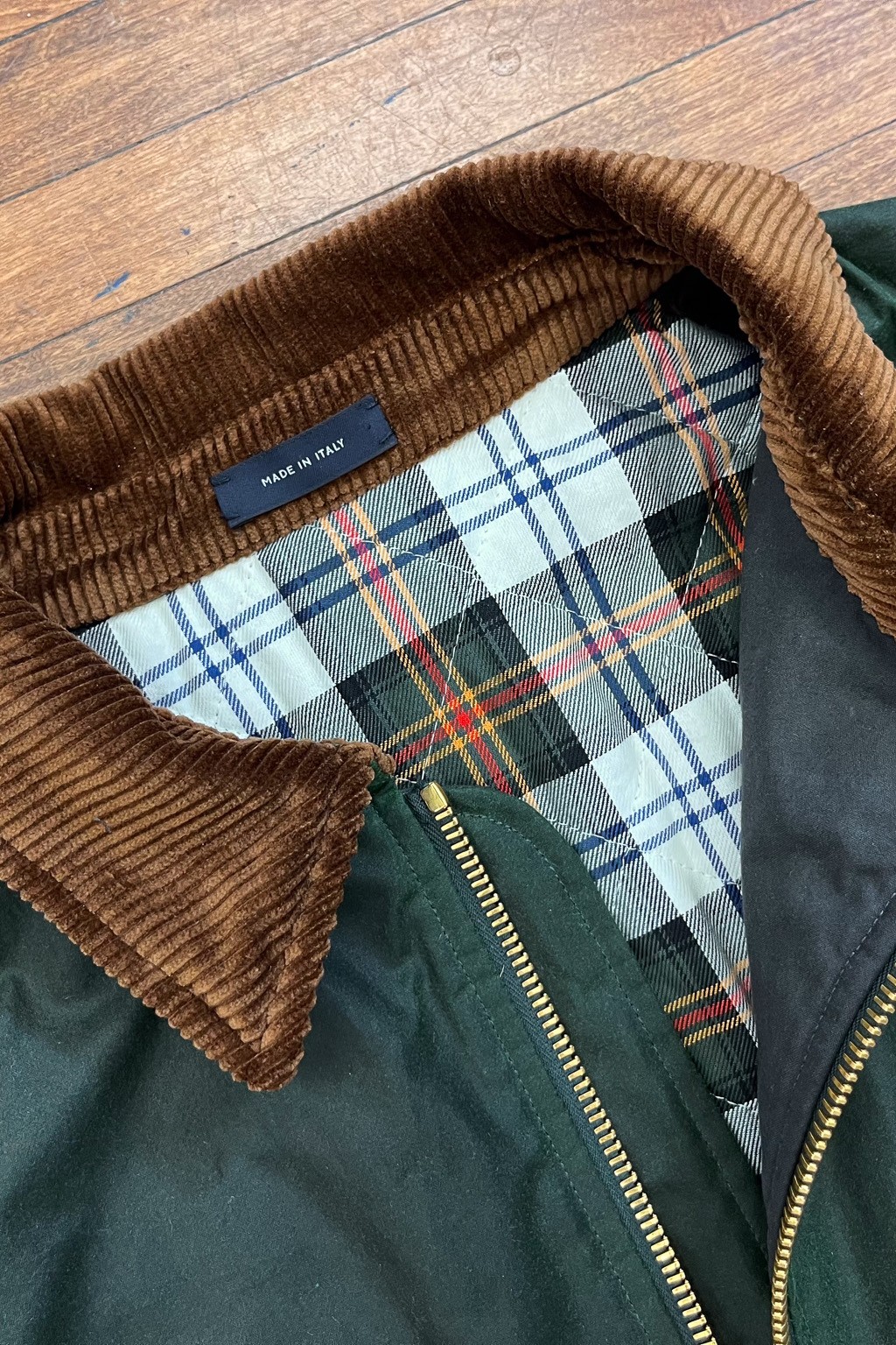 Drake's Waxed Coverall Jacket Green - Made in Italy | Outerwear