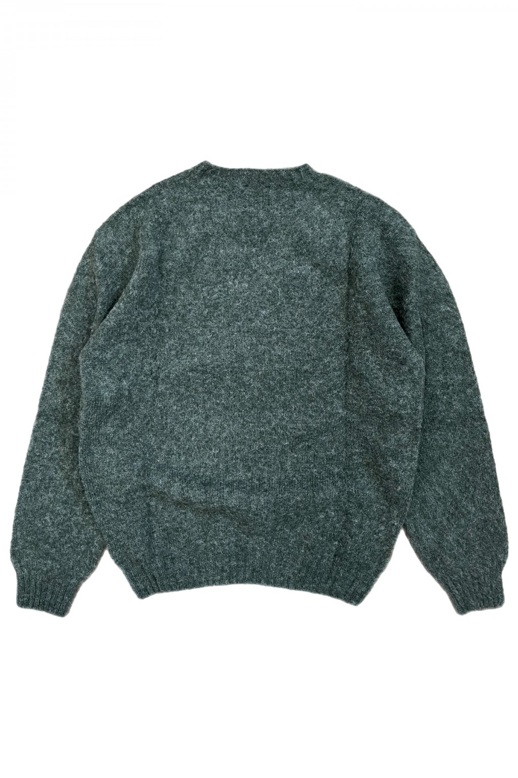 Drake's Brushed Shetland Crewneck Jumper Spruce Olive